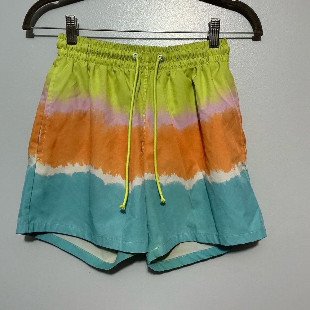 Cabana by crown & Ivy men’s tricolor swim shorts size S